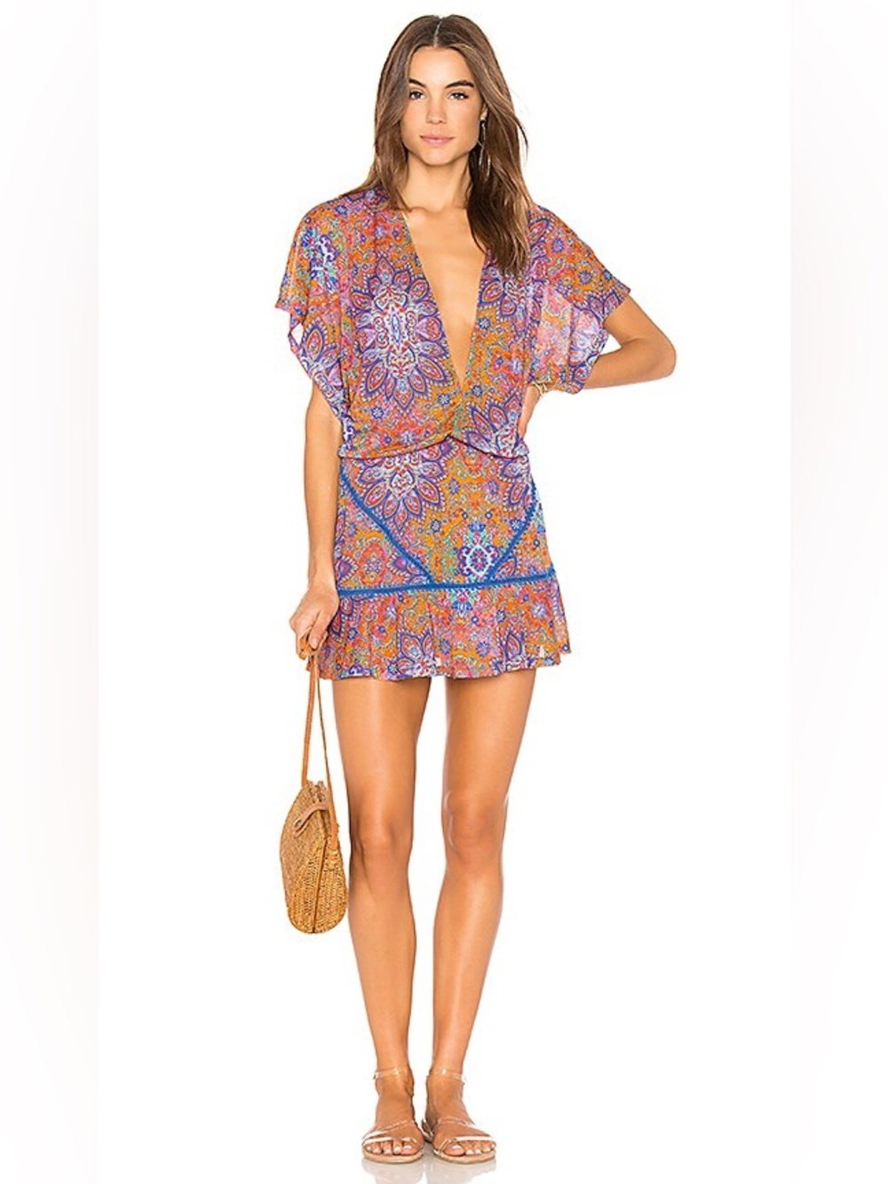Luli Fama Playera dress multicolor nylon size S